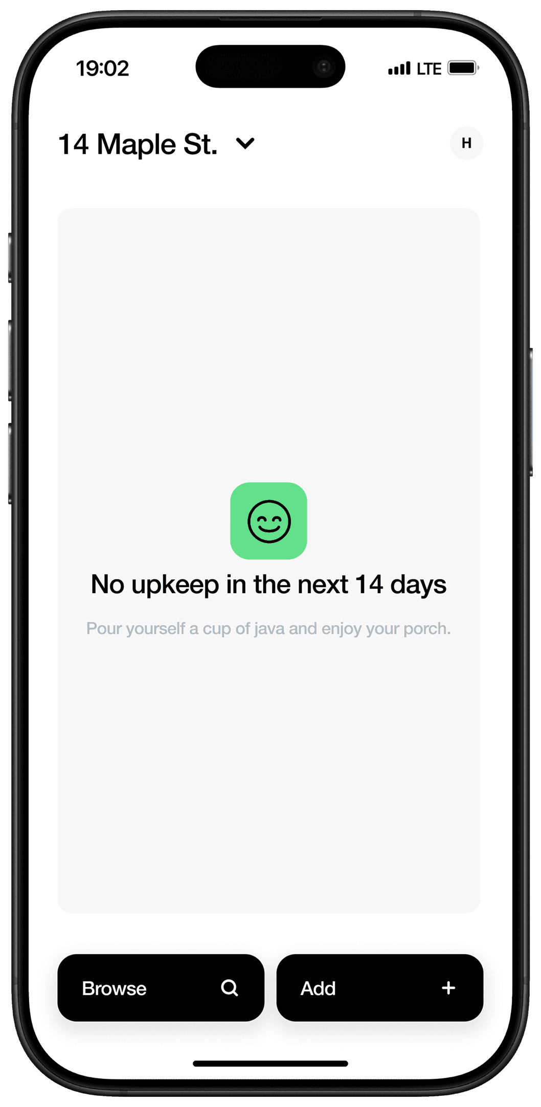 The Logi app running on an iPhone